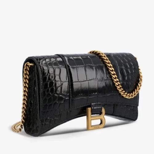 BalBa9 - BALENCIAGA Shiny Calfskin Crocodile Embos...