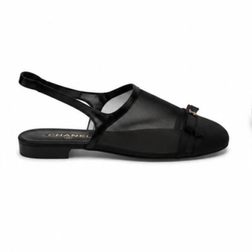 chanel mesh slingblack flat