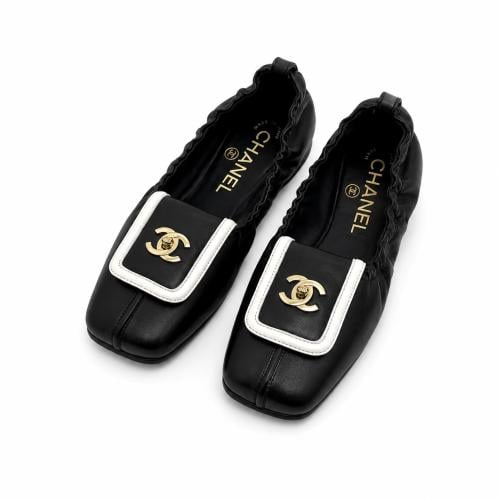 chanel sqaure toe ballet flats