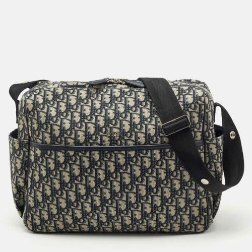 Navy Blue Oblique Canvas Changing Bag