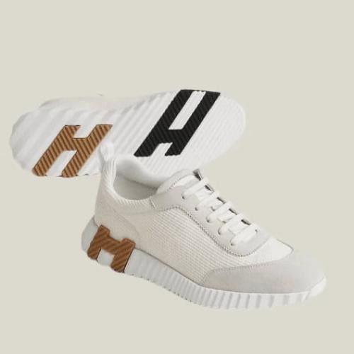 HeSh52-HERMES Technical Canvas Suede Goatskin Boun...
