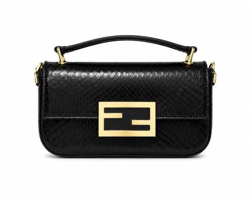 fendi bagguete mini handlebag python