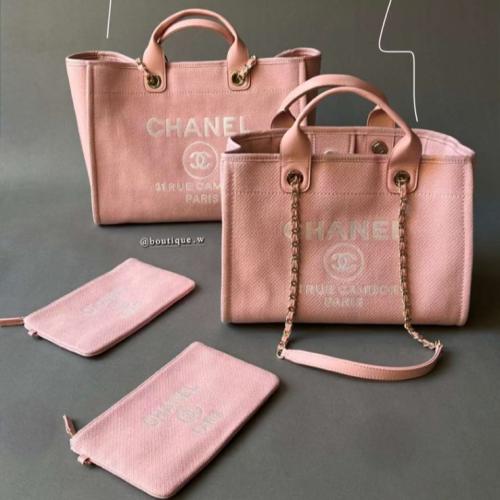 ChBa36 - CHANEL Canvas Small Deauville Tote