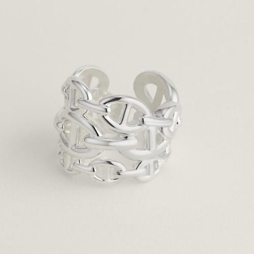 HeRi1-HERMES Sterling Silver GM Chaine d'Ancre Enc...