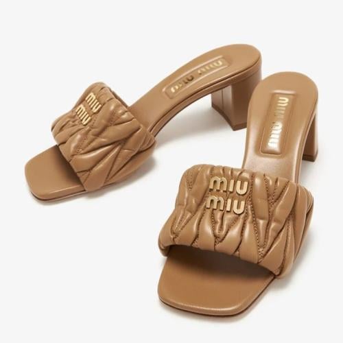 miu miu Matelassé nappa mule heels