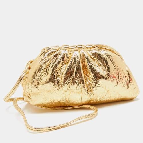 Bottega Veneta Gold Patent Leather The Pouch Coin...