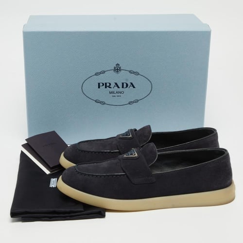 Prada Suede Penny Loafers