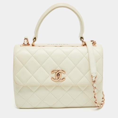 Chanel Off White Leather Small Trendy CC Flap Bag
