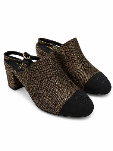 chanel suede doted pumps