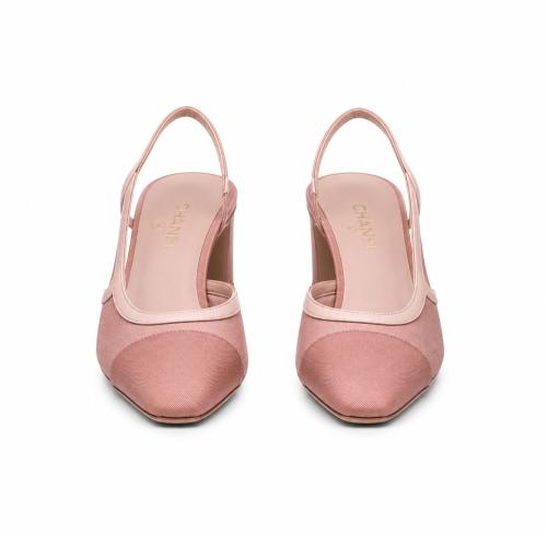 Chanel mesh Cap Toe Slingback pumps
