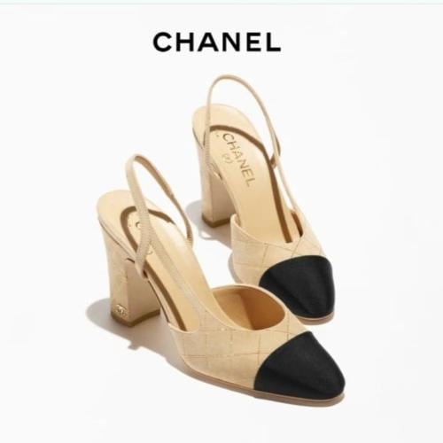 Chanel Suede Goatskin & Grosgrain Beige, Golden &...