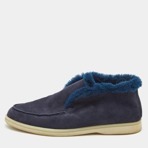 LorSh5 Suede and Fur Trim Open Walk Chukka Boots