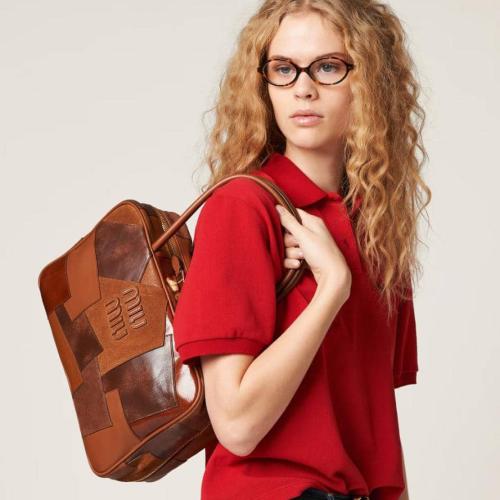 MiuBa21 - 33cm Miu Miu Leather Patchwork Beau Bag...
