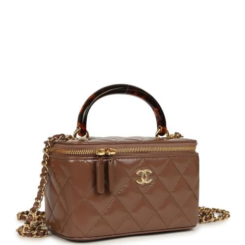 Chanel Small Tortoiseshell Top Handle Vanity Case