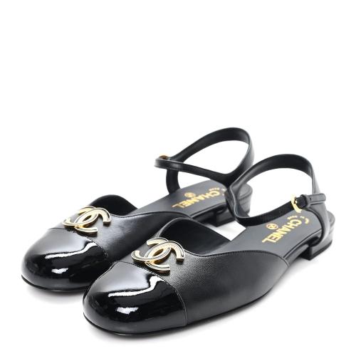 Chanel Cap Toe Slingback Sandals