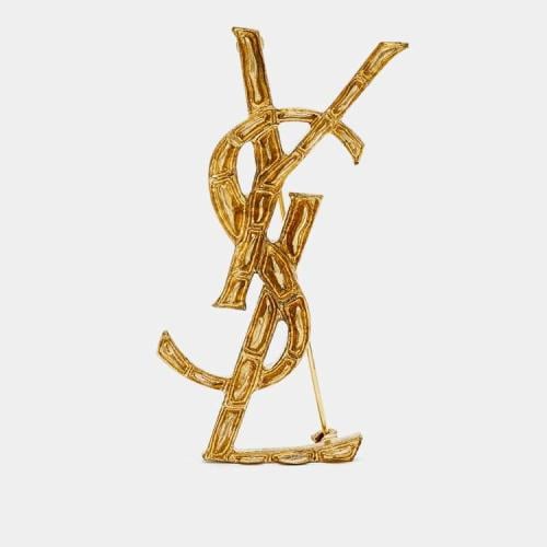SAINT LAURENT Monogram Opyum Brooch
