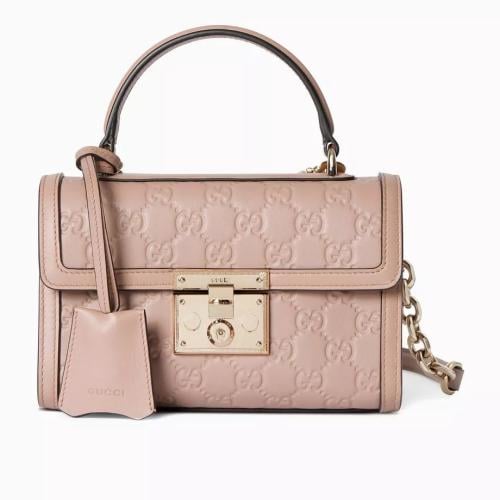 gucci Small Padlock Top-handle Bag in GG Leather