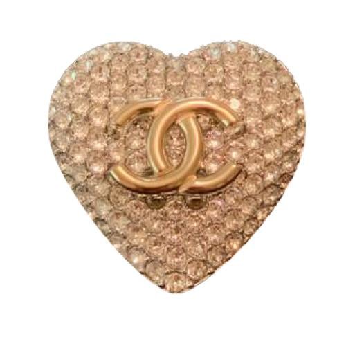 Silver/Light Gold Heart Brooch Women