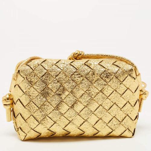 Bottega Andiamo leather crossbody bag Veneta Gold...