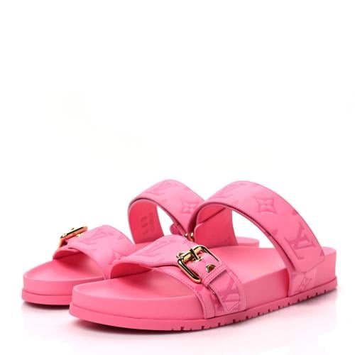 LVSh35 Calfskin Monogram Embossed Bom Dia Flat Mul...