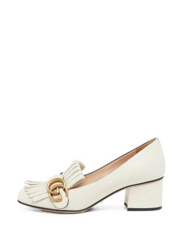Gucci Burgundy Leather Marmont Block Heel Ankle St...