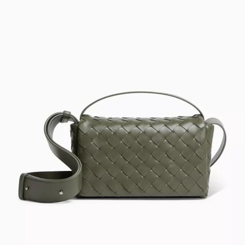 bottega Mini Bag With Flap in Intrecciato Leather