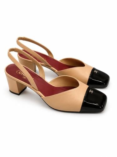 chanel square toe slingback medium pumps