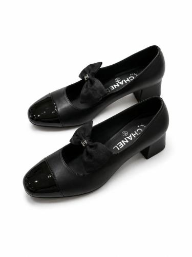 chanel mary janes bow heels