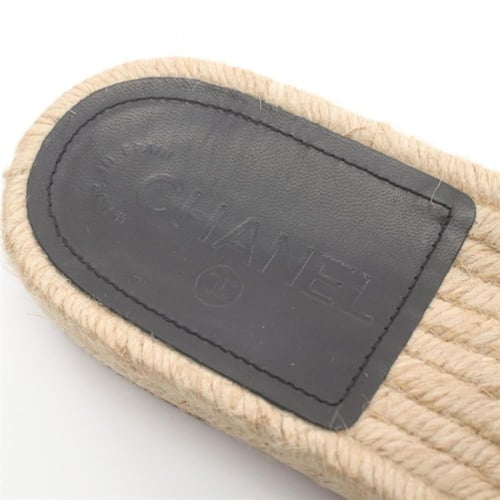 CHANEL COCO Mark Mule sandals shoes leather Black...