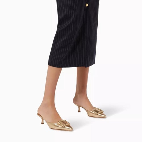 MbSh7 Manolo Blahnik Maysale Mules in Leather