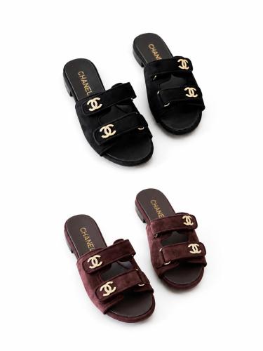 chanel two strabs mules