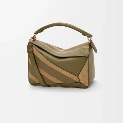 loewe suede and leather Puzzle Edge Bag