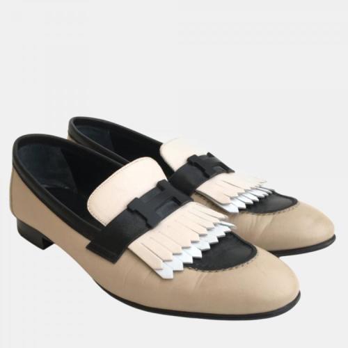 Hermes Multicolore Beige Calfskin Royal Loafers