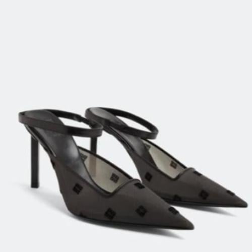 GivSh1 - GIVENCHY Mesh Logo Slingback Pumps