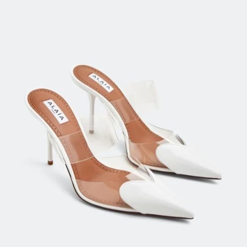 Pumps slingback Le Cœur 90 in pelle e PU
