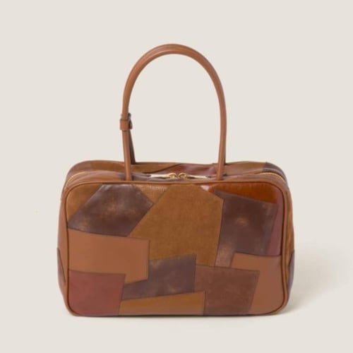 MiuBa21 - 33cm Miu Miu Leather Patchwork Beau Bag...