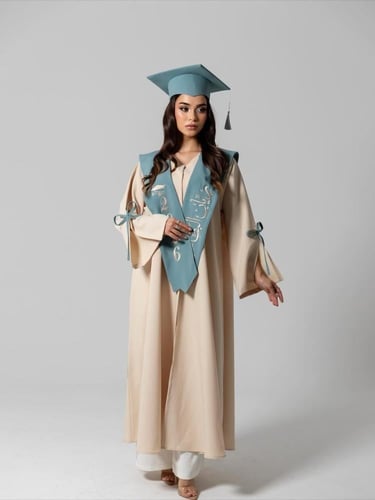 عباية تخرج لون بيج