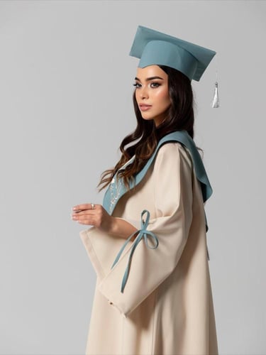 عباية تخرج لون بيج