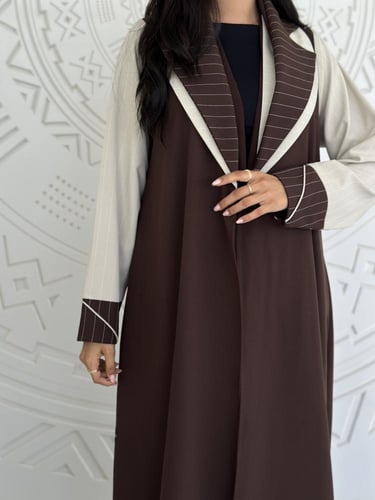 عباية كريب بني مقلم بيج مع بني