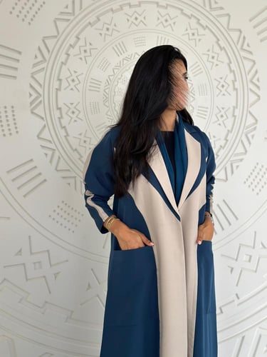 عباية كريب تركوازي مع كريب بيج