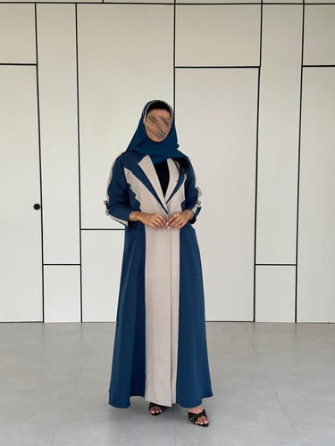 عباية كريب تركوازي مع كريب بيج