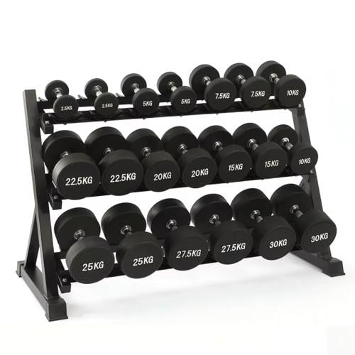 مجموعة دمبل الحديد المطاطي الاحترافية