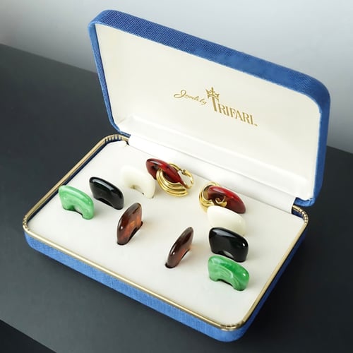 Crown Trifari Vintage Earrings Set