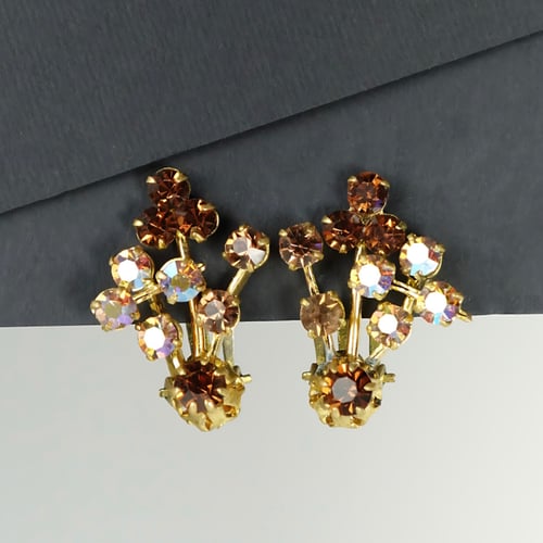 Vintage Crystal Floral Earrings
