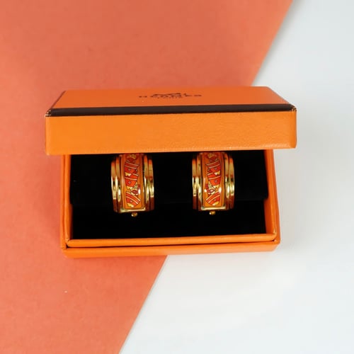 Hermès Orange Vintage Earrings