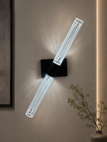 ابليك جداري LED مودرن مخطط دوّار 360° ثلاثي الإضاء...