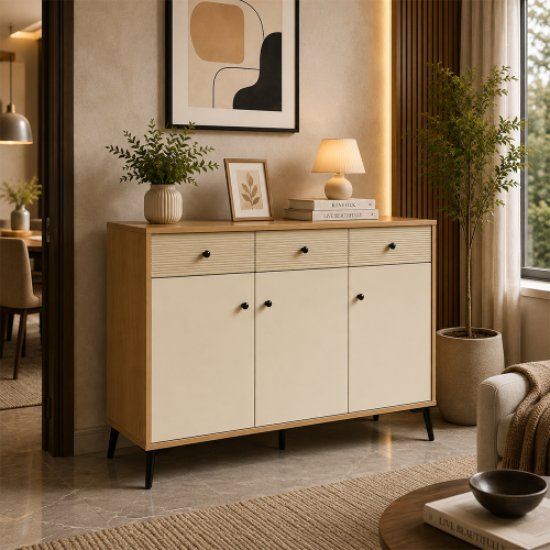 دولاب 3 باب مع 3 درج 120*36*97 سم