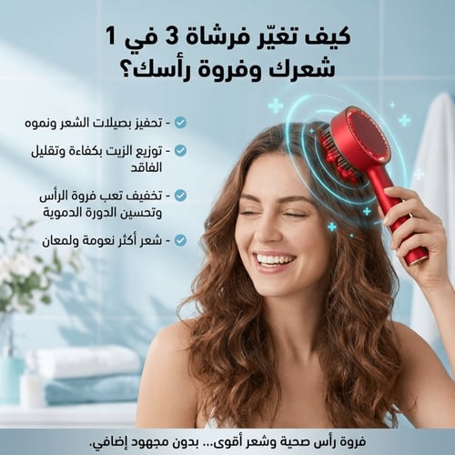 فرشاة التدليك وزيت الشعر 3 في 1 – النسخة المطوّرة...