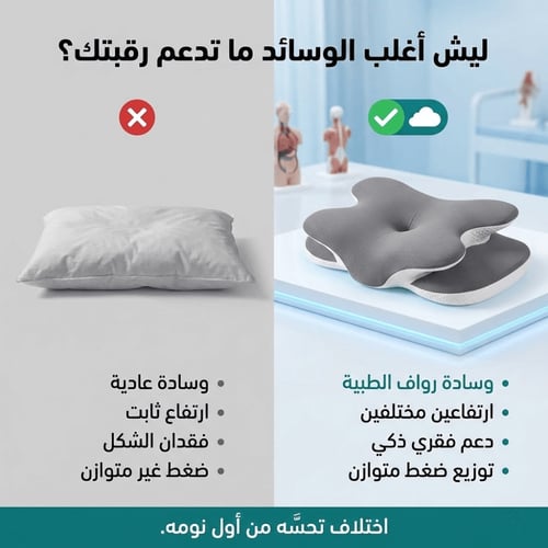 الوسادة الطبية الامريكية الآصلية DORMIA™ للرقبة وا...