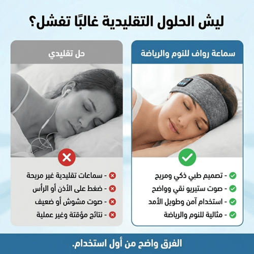 سماعة رواف النسخة المطوّرة للنوم والرياضة – بلوتوث...